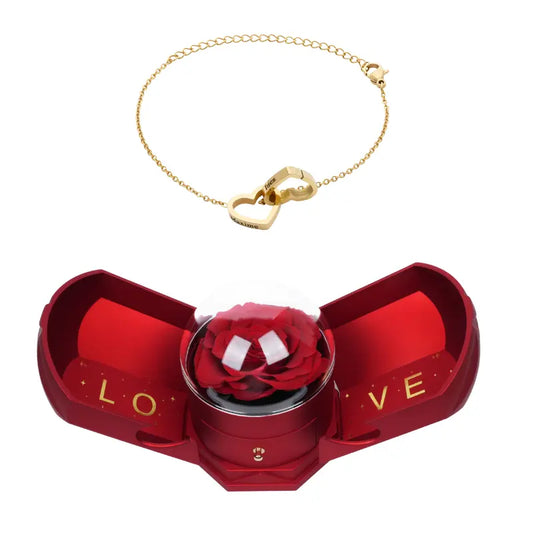 Coffret Harmonie Rose Éternelle avec Bracelet Gravé